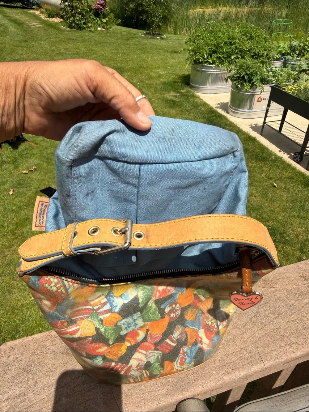 GUC Dooney & Bourke Vintage Y2K Candy Print Bucket/Hobo Bag